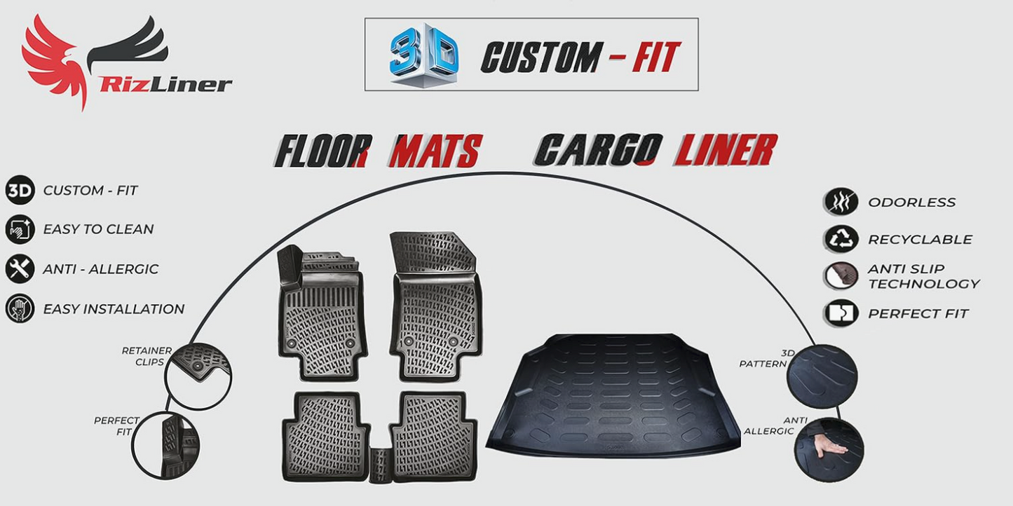 Audi A3 / S3 Sedan 2015-2020 & A3 Sportback E-Tron 2016-2019 & RS3 2017-2020 Floor Mats